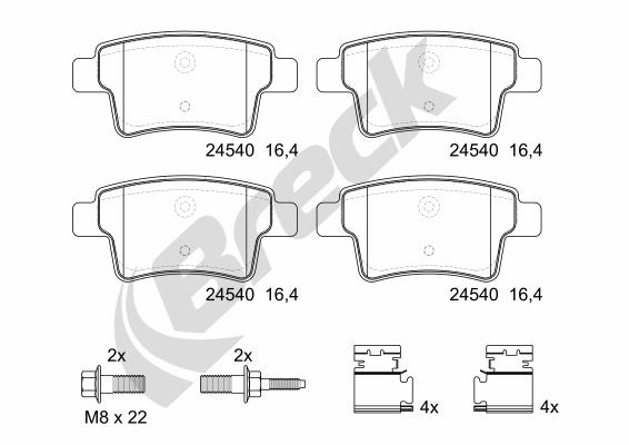 Set placute frana,frana disc 24540 00 704 00 BRECK